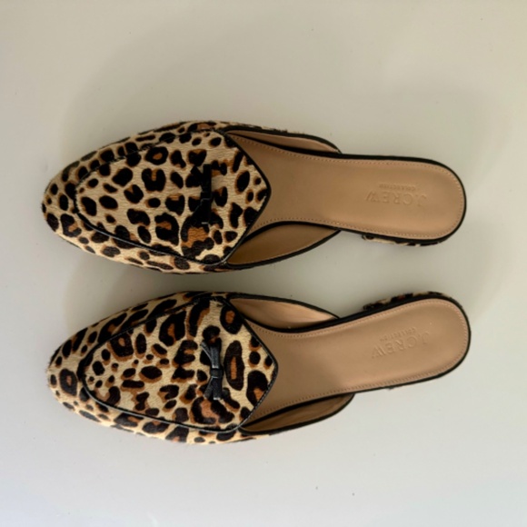 J. Crew Collection Piped Leopard Loafer Mules - Picture 3 of 5
